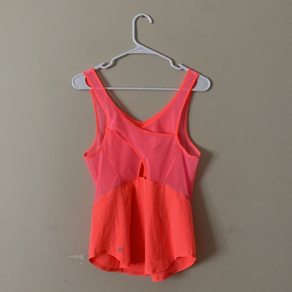 Lululemon Athletica Reflector Neon Pink/Orange Criss-Cross Back Top - Picture 5 of 13